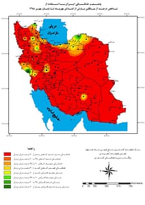 وضعيت خشكسالي ايران در مهرماه 1388